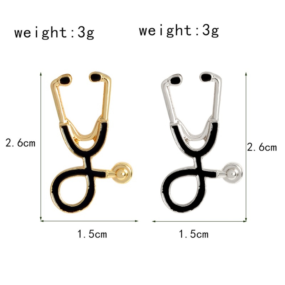 Stethoscope Lapel Scrub Nurse Pin Silver Gold Pink - Picture 8 of 13